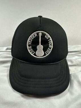 Eddie Vedder US Tour 2012 Trucker Hat Pearl Jam Black Mesh Concert Rare